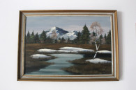 OBRAZ PEJZAŻ stary, ręcznie malowany, oryginał