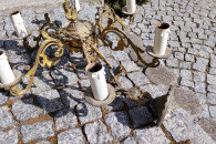 Żyrandol mosiężny sześcioramienny